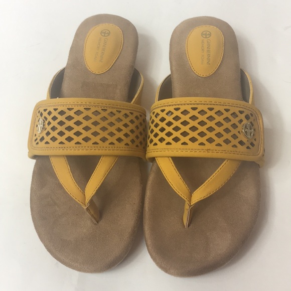 Giani Bernini Releigh Thong Yellow Sandal NIB - Picture 2 of 7